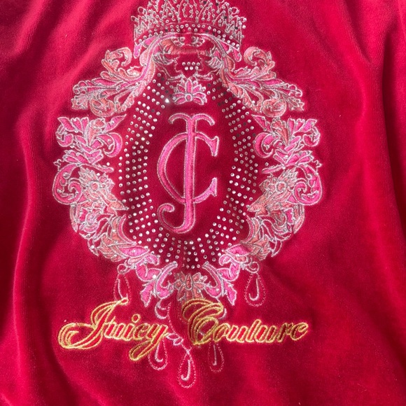 Red Hooded Zip-Up sweater limited addition JUICY COUTURE FITS AS A SMALL - Picture 5 of 5
